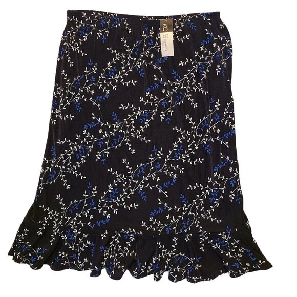 KC Stevens Dresses & Skirts - KC Stevens Women's Floral Print Ruffle Hem Skirt Size PL With Tags